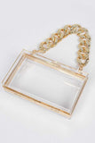 Crystal Chunky Chain Clear Box Clutch