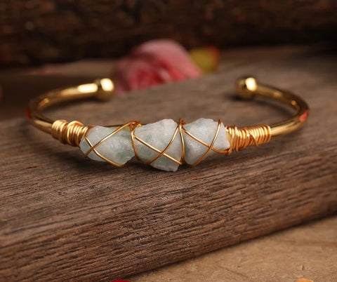 3 Small Crystal Wrapped Cuff Bracelet