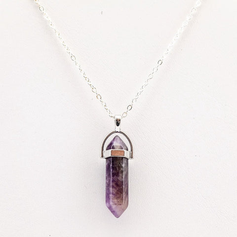 Amethyst Crystal Pendant Necklace