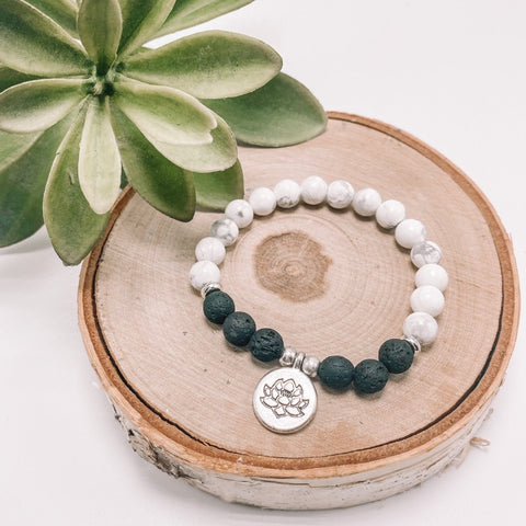 Howlite Lava Diffuser Bracelet