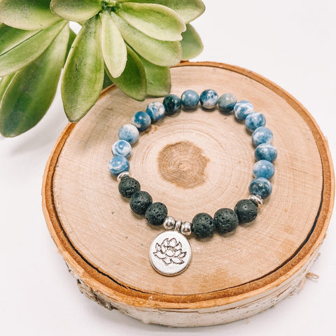 Sodalite Lava Diffuser Bracelet