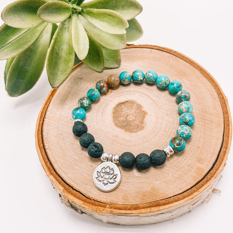 Turquoise Jasper Lava Diffuser Bracelet