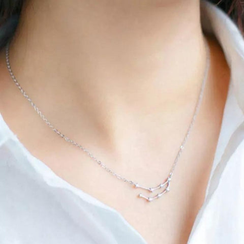 Sterling Silver Zodiac Constellation Necklace: Capricorn