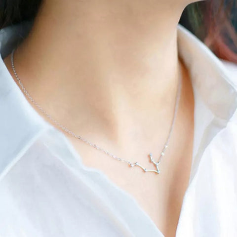 Sterling Silver Zodiac Constellation Necklace: Gemini