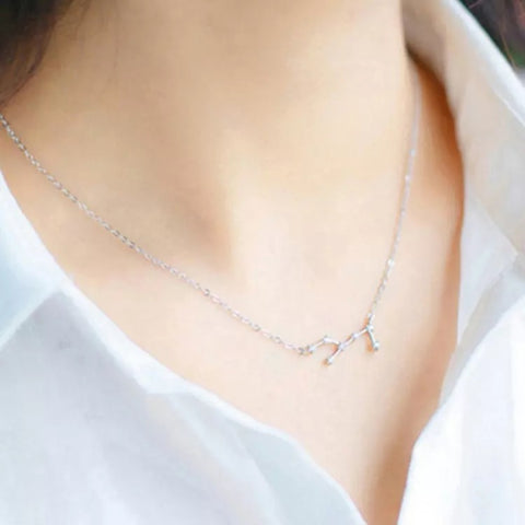 Sterling Silver Zodiac Constellation Necklace: Virgo