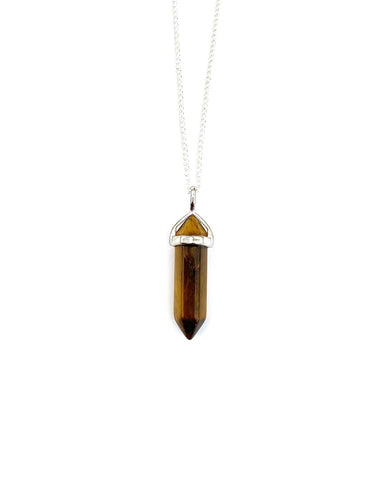 Tiger's Eye Crystal Pendant Necklace